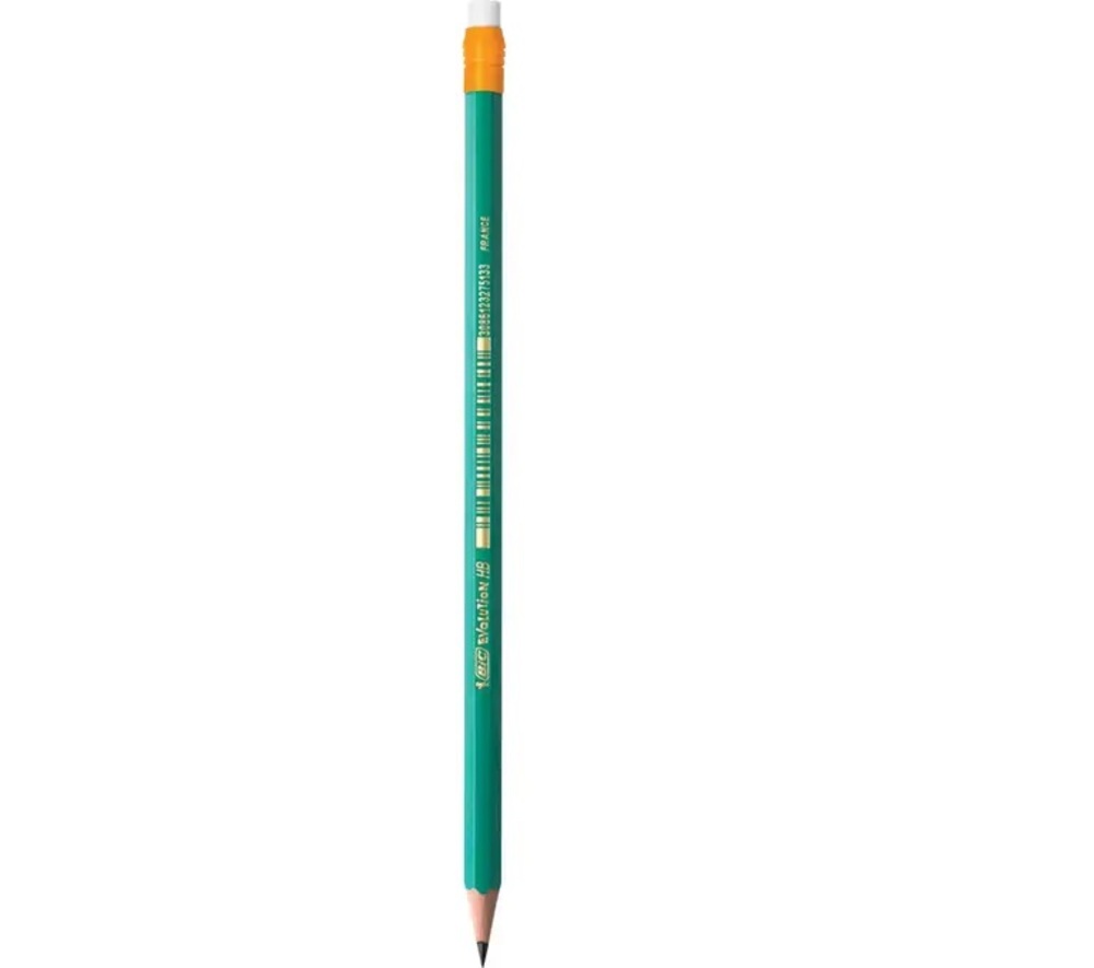 Paquet 12 Crayons Bic Evolution Ecolutions Av. Gomme HB2 