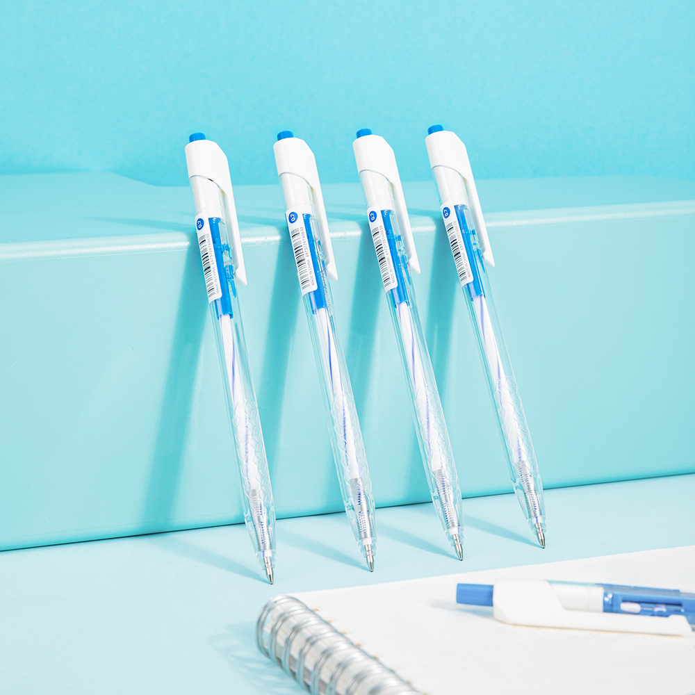 Paquet 12 Stylos A Bille Deli Arrow  Q24-BL 0.7mm Bleu