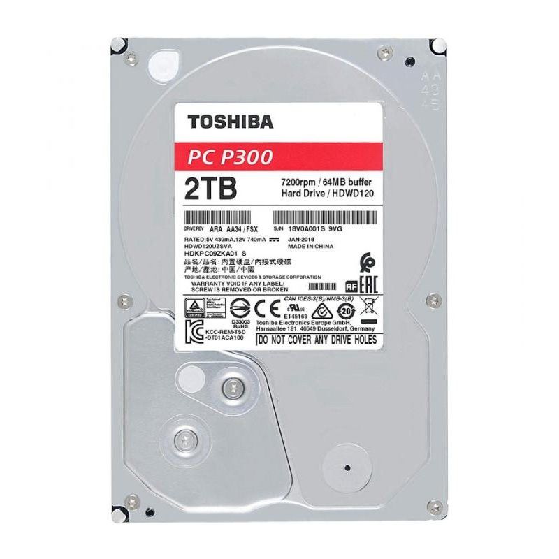 Disque dur interne Toshiba P300 2TO/2TB 3,5'' PC Bureau