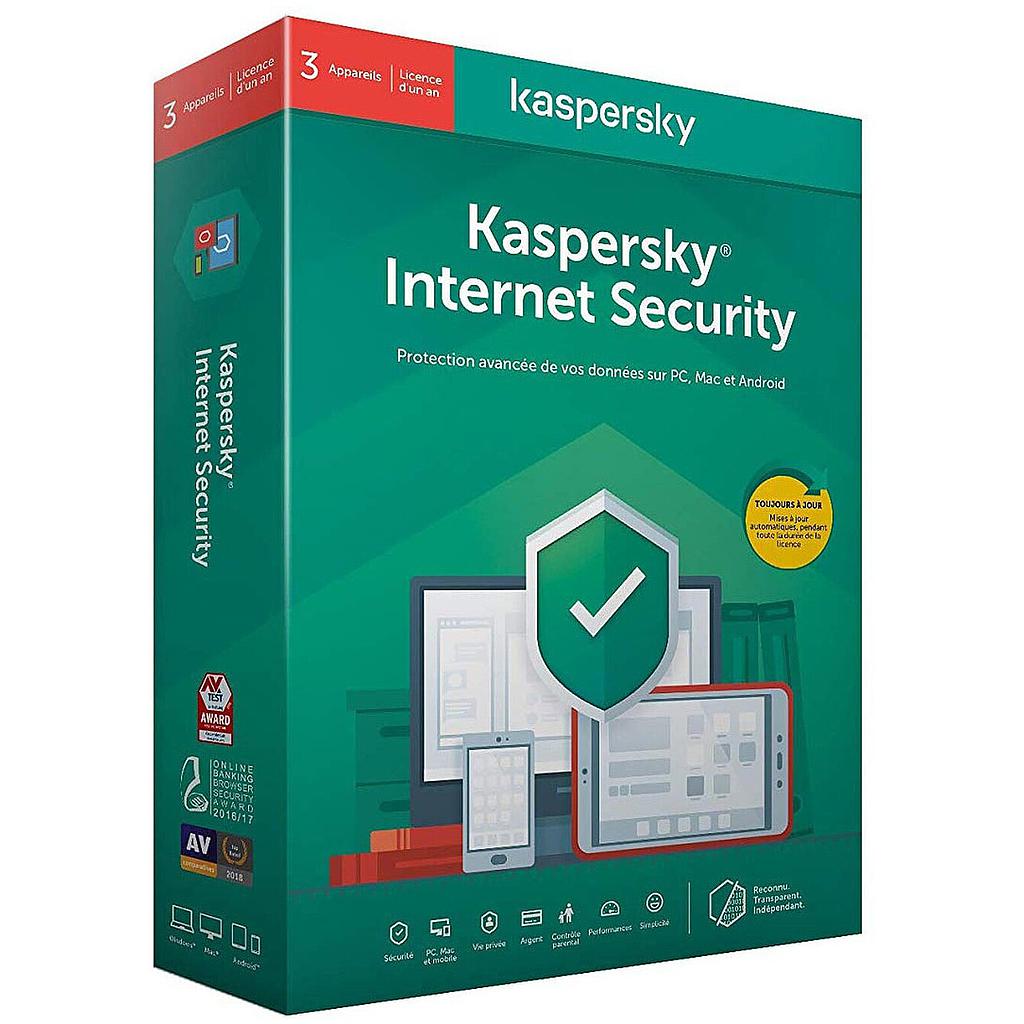 Kaspersky Internet Security 3 Postes / 1 An