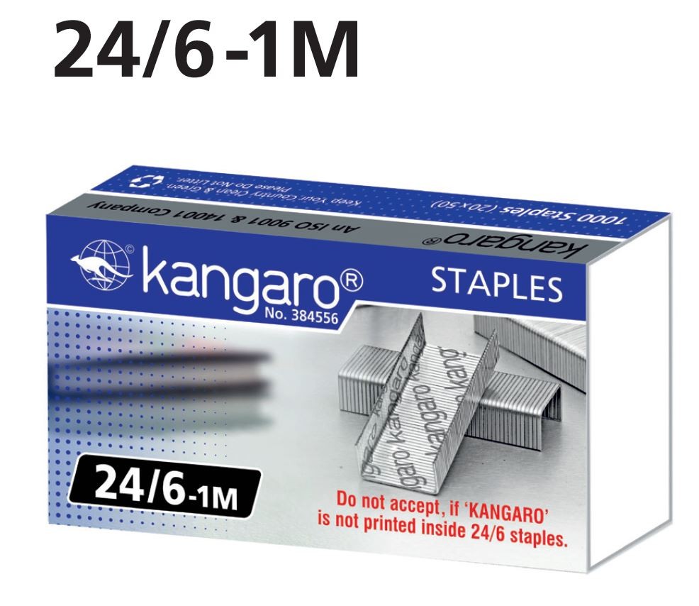 Paquet 20 Boites Agrafes 24/6 Kangaro 1000 Staples