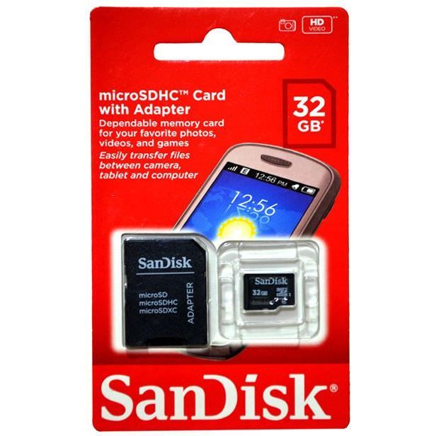 Carte Memoire Sandisk 32GB Ultra Micro SD Class 4 