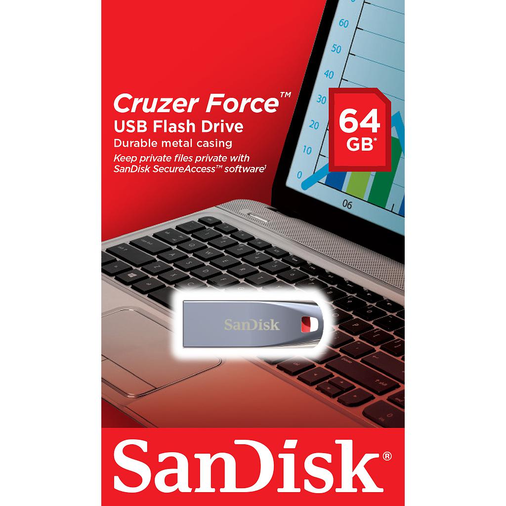 Clé Usb Sandisk 64GB Cruzer Force 2.0