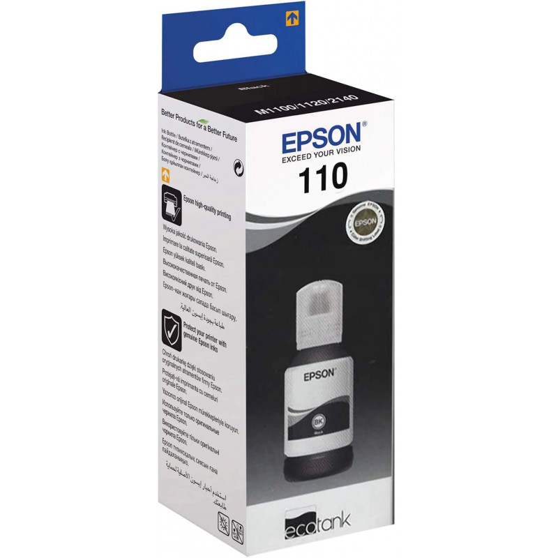 Bouteille d'encre Epson 110 Noire EcoTank d'origine