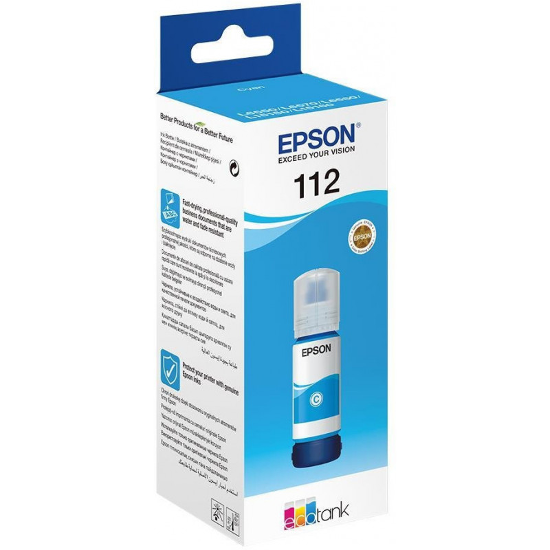 Bouteille d'encre Epson 112 Cyan EcoTank d'origine