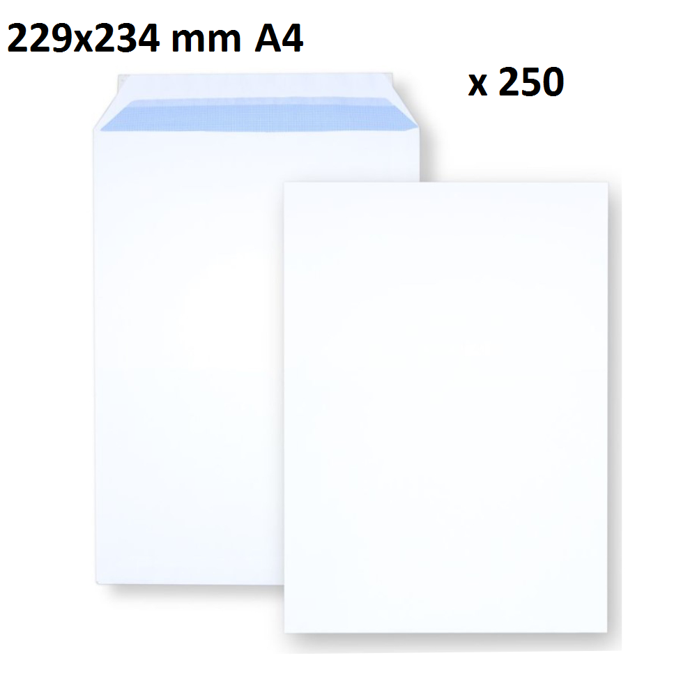 Paquet 250 Pochettes 229x324 Blanche Autodex 90 Grs Point De Mire 