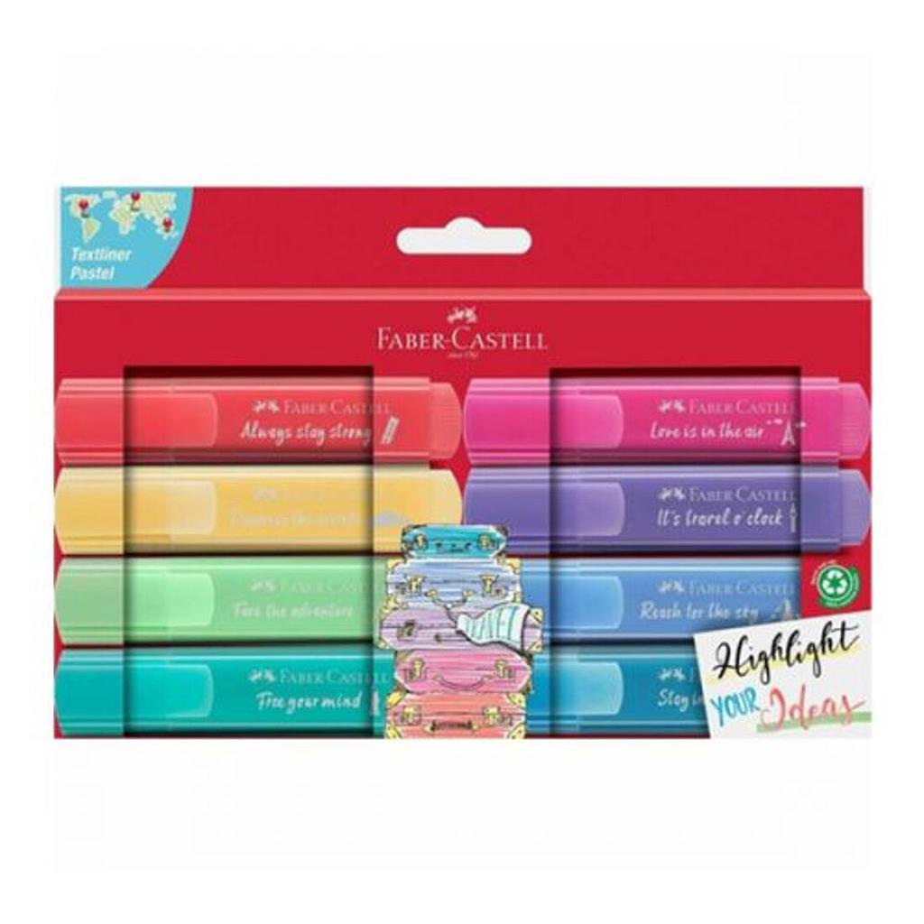 Set 8 Fluorescent Textliner Faber Castell Color Pastel 254626