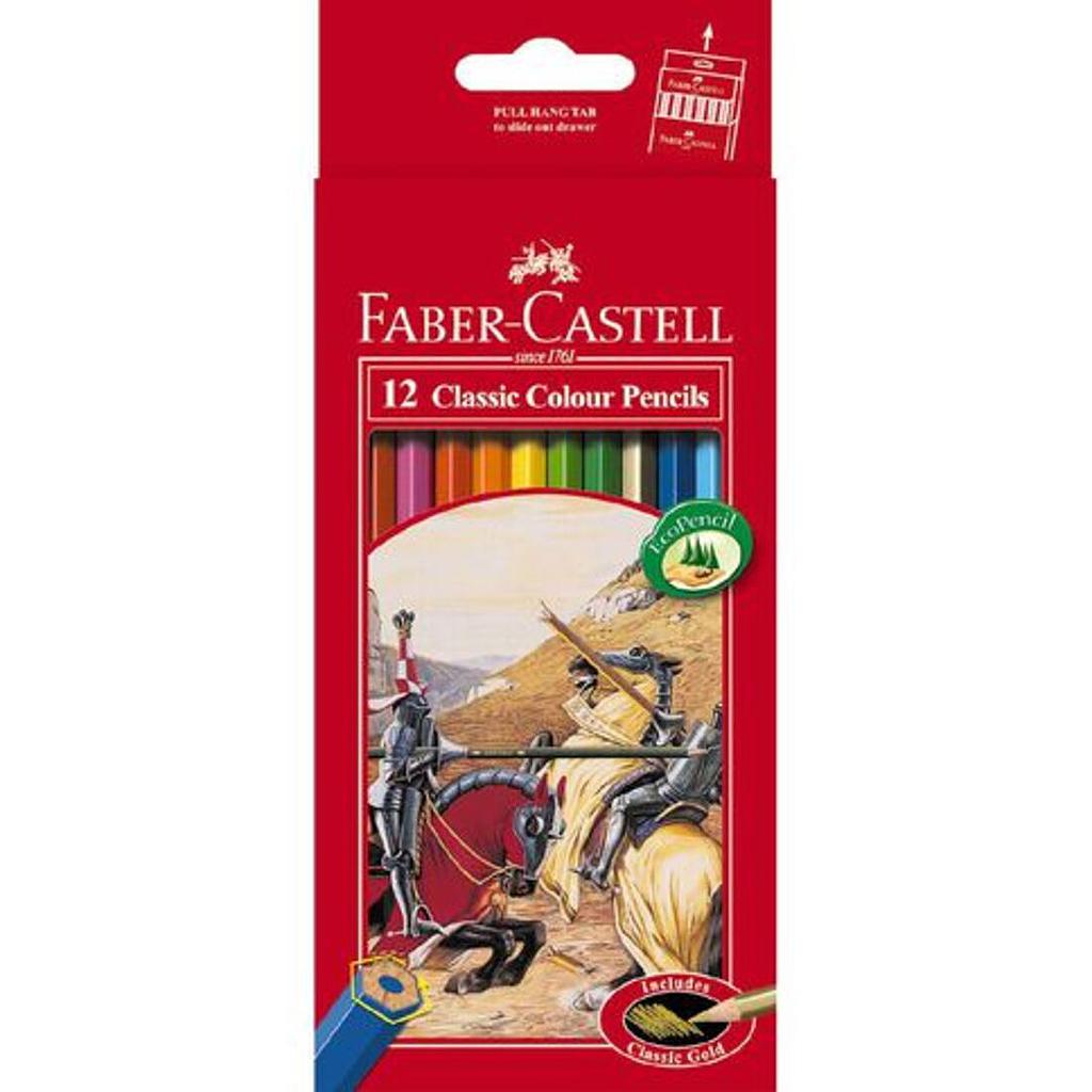 Paquet 12 Crayons De Couleur Faber Castell Long Classic 115852