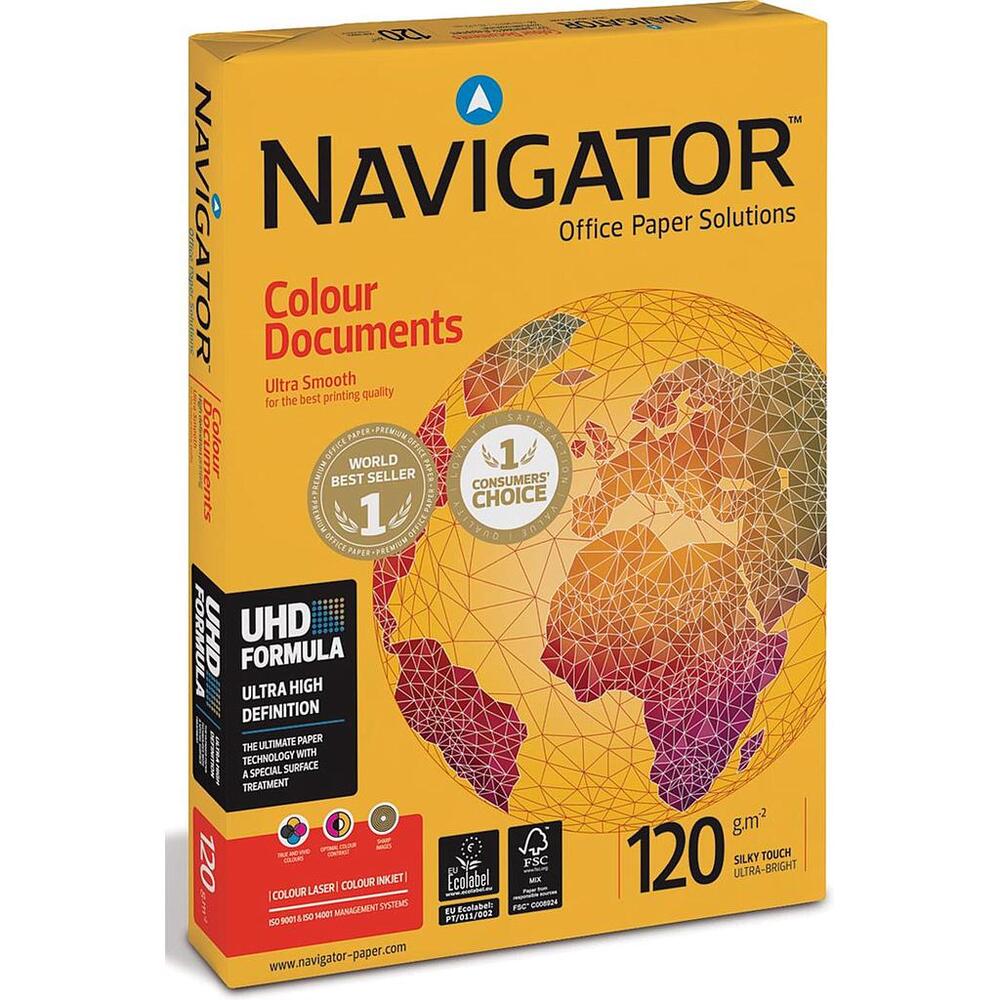 Paquet 5 Ramettes Papier Laser Navigator A4 120 Grs 250 Feuilles