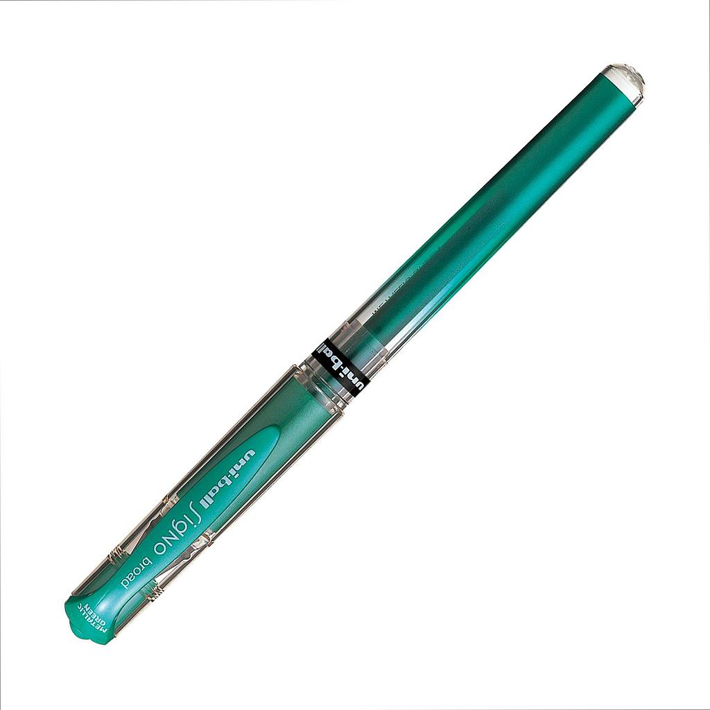 Stylo Uniball Signo Broad UM-153 Roller Pen 1.00 MM Green Metallic