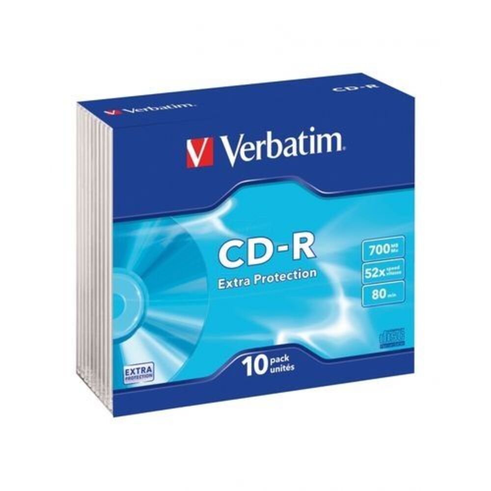 CD-R Verbatim 700 Mo (80min) 52x - Boitier Slim  10 CD