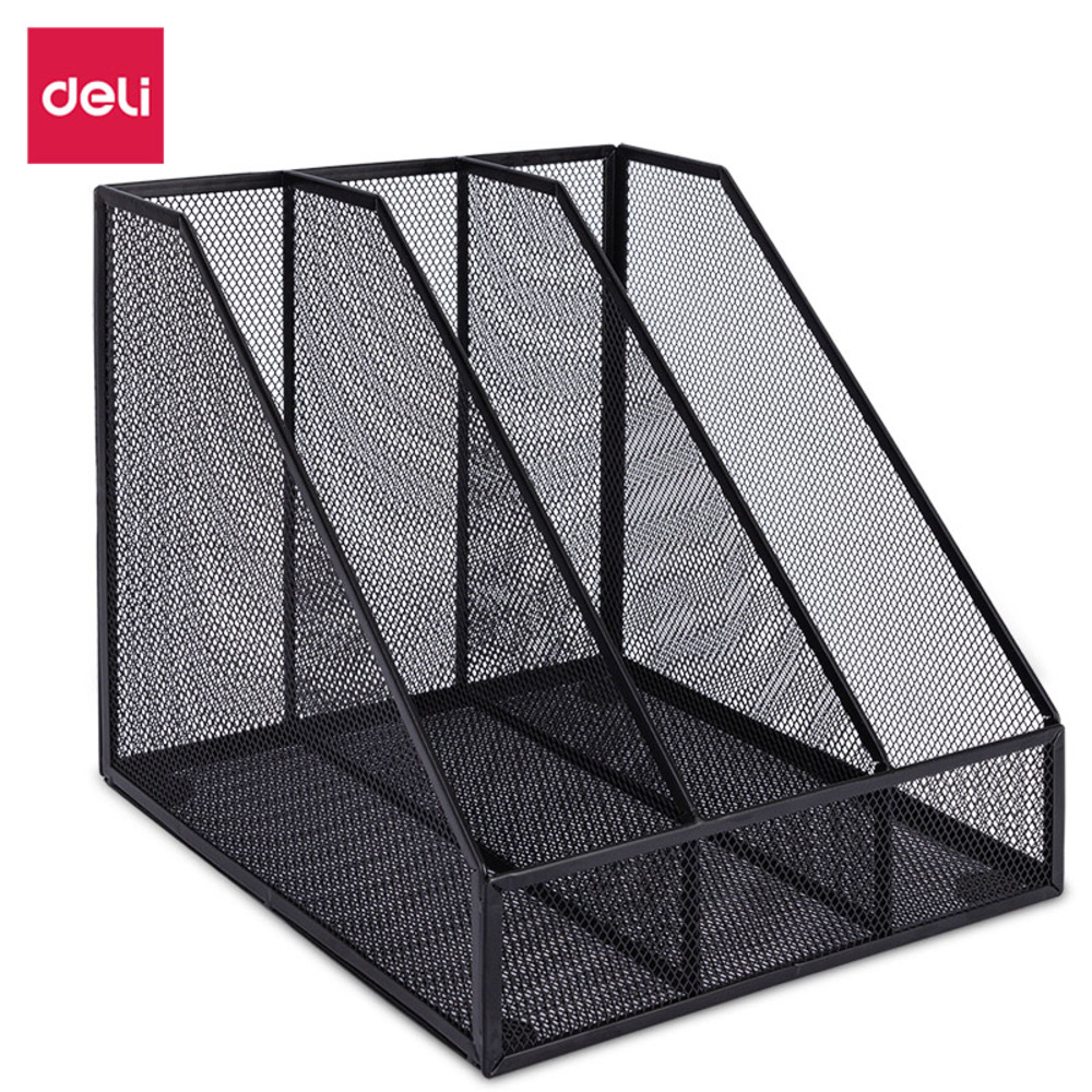 Porte Revue Deli E78985 3 Compartiments Métal Noir