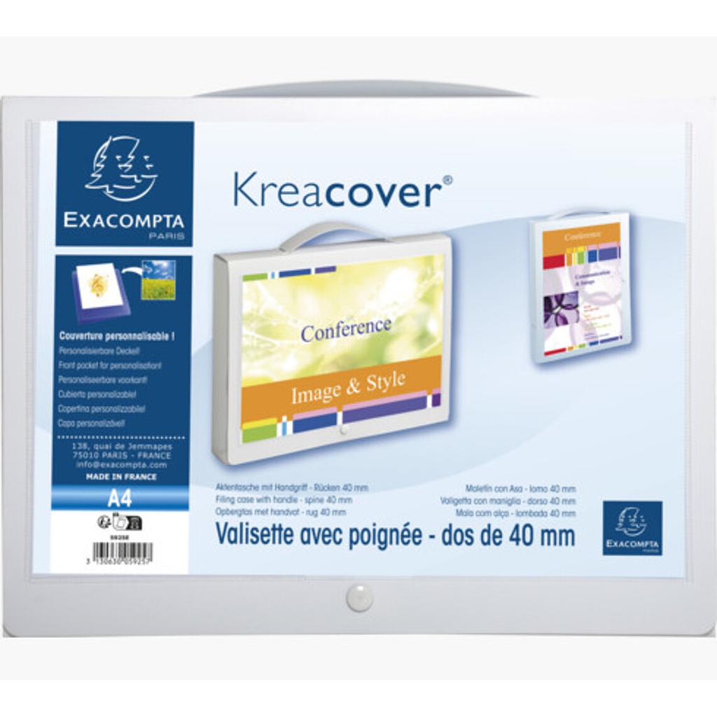 Valisette Exacompta Kreacover Polypro 40 Mm Opaque Blanc  5925E