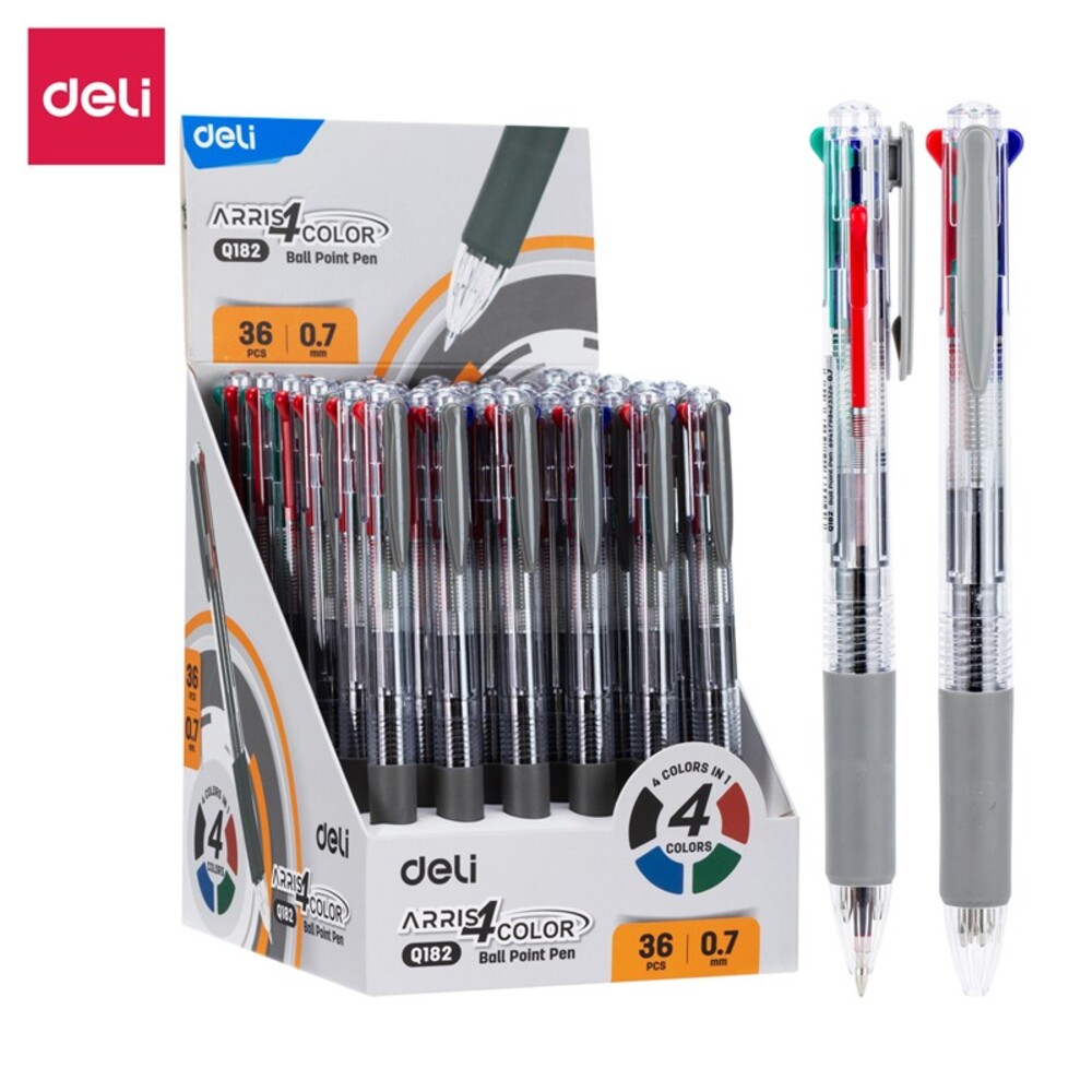 Stylo 4 Couleur A Bille Deli EQ182 0,7mm